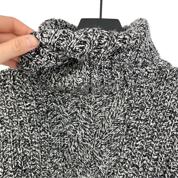 LEE COOPER Fringe Sleeve Turtleneck Knit Sweater Heather Grey M - Picture 5 of 10